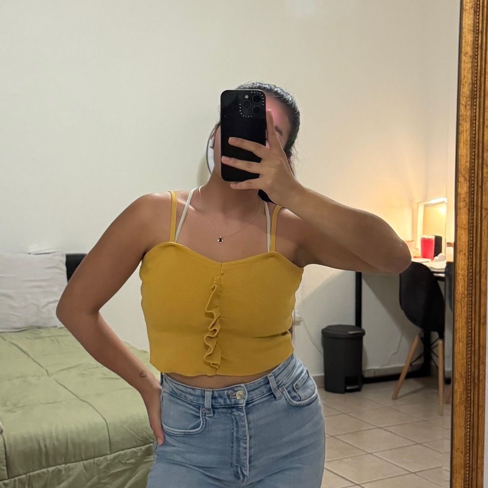 Yellow Ruffle Top